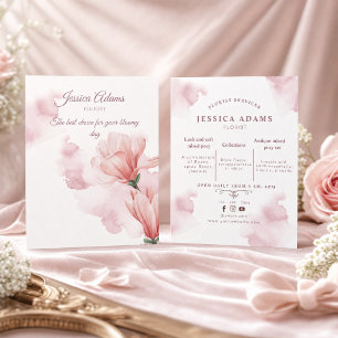 Romantic watercolor Pink floral Flyer
