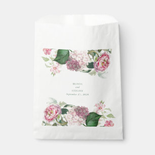 Romantic Watercolor Pink Flowers Garden Wedding Favour Bags