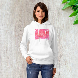 Romantic Watercolor Pink Hearts & Arrows Pattern  Hoodie