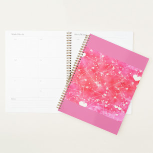 Romantic Watercolor Pink Hearts & Arrows Pattern  Planner