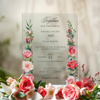 Romantic Watercolor Pink Roses & Calligraphy