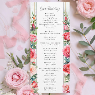 Romantic Watercolor Pink Roses & Calligraphy Programme