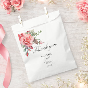 Romantic Watercolor Pink Roses Favour Bags
