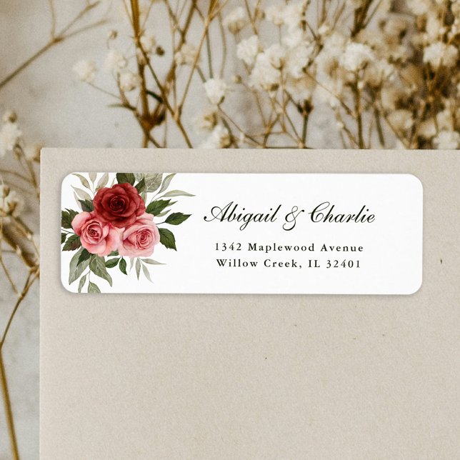 Romantic Watercolor Roses Classic White Wedding  (Creator Uploaded)