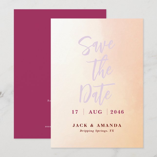 Romantic watercolor stunning wedding Save the date Invitation (Front/Back)