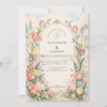 Romantic Watercolor Tulip Wedding
