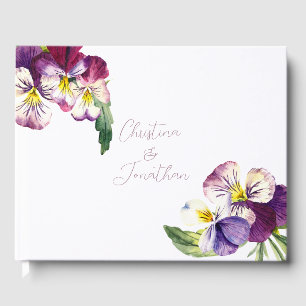 Romantic Watercolor Violets Guest Book