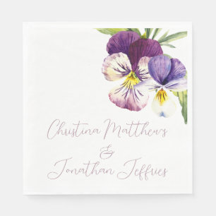 Romantic Watercolor Violets Napkin
