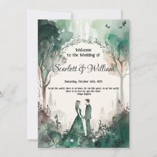 Romantic Watercolor Wedding Invitation