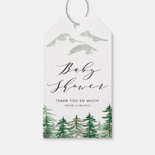 Romantic Watercolor Woodland Baby Shower Gift Tag