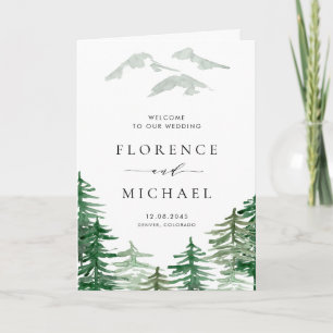 Romantic Watercolor Woodland Wedding Booklet Programme