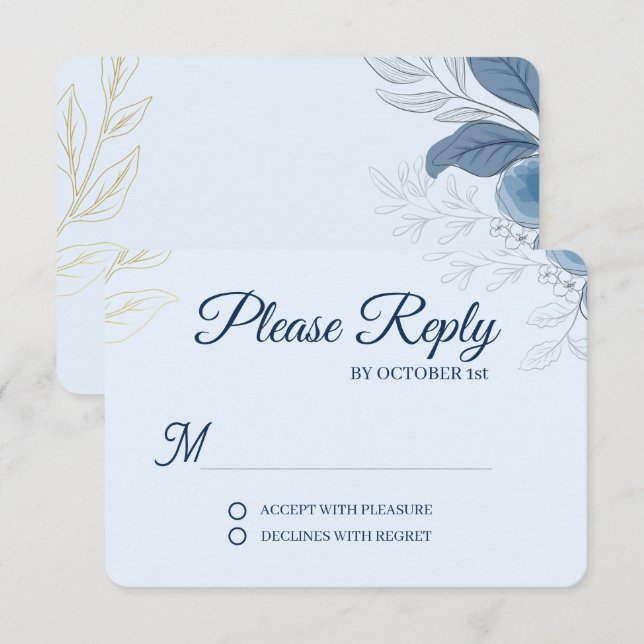 Romantic Waterfront Wedding RSVP Card (Front/Back)