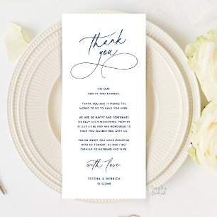 Romantic Wed Dinner Place Setting Thank You Card