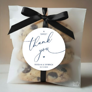 Romantic Wedding A Sweet Thank You Cookies Classic Round Sticker