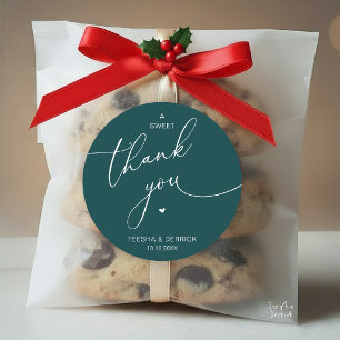 Romantic Wedding A Sweet Thank You Cookies Classic Round Sticker