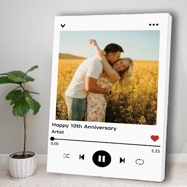Romantic Wedding Anniversary Photo Song Album Canvas Print (Romantic Wedding Anniversary Photo Song Album Canvas Print)