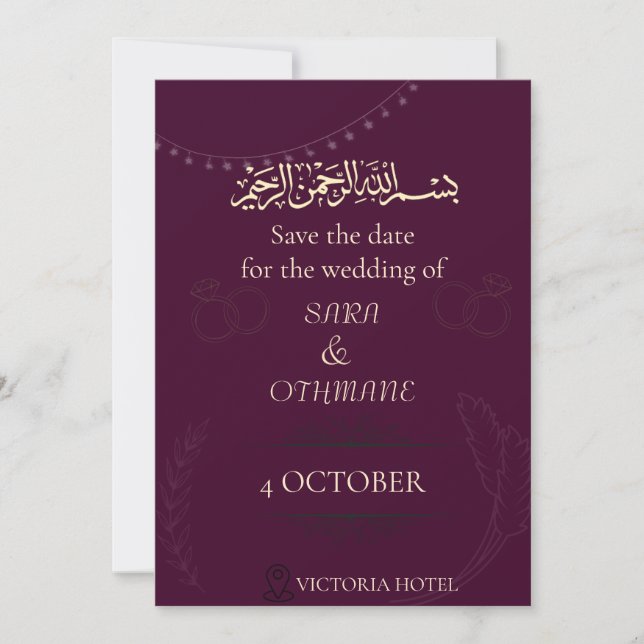 Romantic Wedding Announcement  (Front)