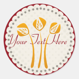 Romantic Wedding Baby Shower Holiday Tulips Flower Classic Round Sticker