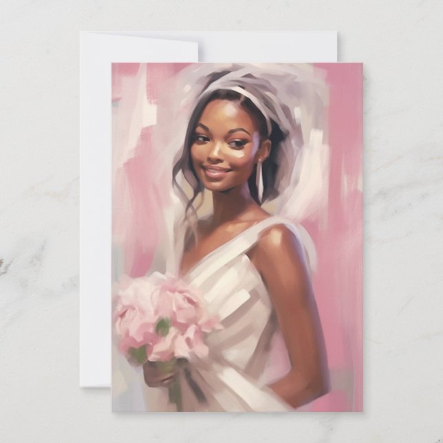 Romantic Wedding Bride Invitation (Front)