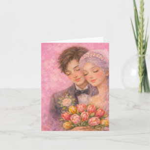 Romantic Wedding Couple Illustration Card