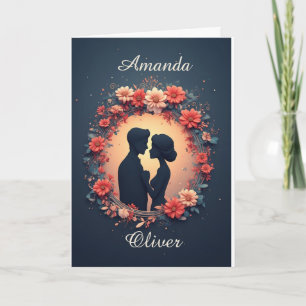Romantic Wedding Couple in Elegant Gown Card