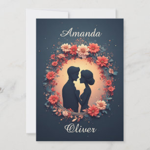 Romantic Wedding Couple in Elegant Gown Invitation