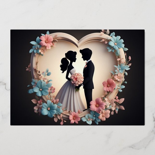 Romantic Wedding Couple Silhouette (Front)