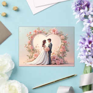 Romantic Wedding Couple Silhouette Acrylic Invitations