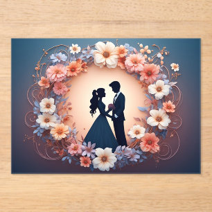 Romantic Wedding Couple Silhouette Acrylic Invitations