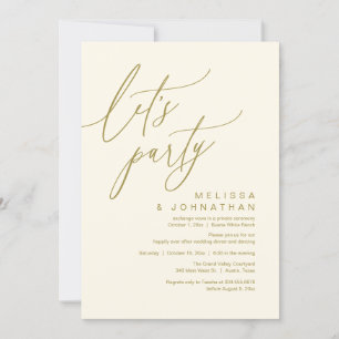 Romantic Wedding Dinner Dancing, Let's Party Invitation