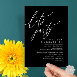 Romantic Wedding Dinner Dancing, Let's Party Invitation