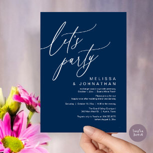 Romantic Wedding Dinner Dancing, Let's Party Invitation