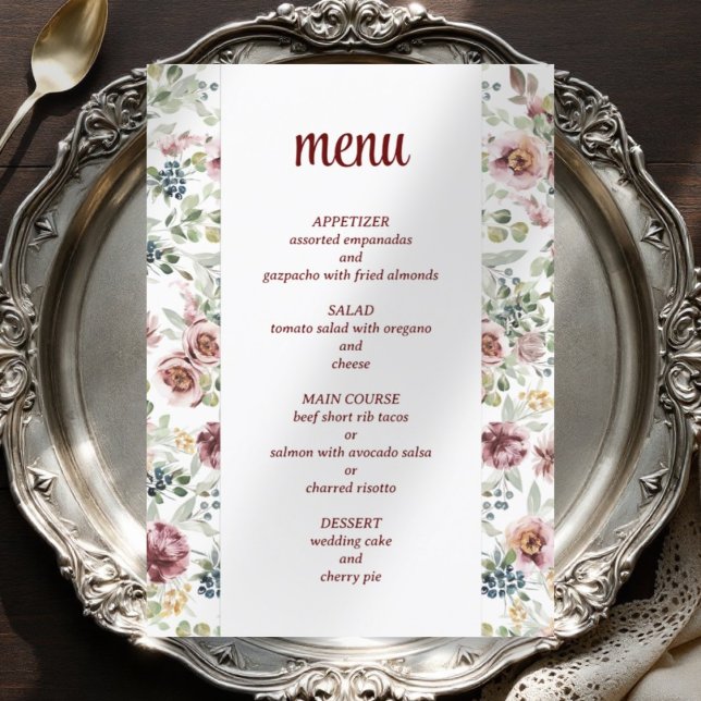 Romantic wedding elegant floral vintage menu (Creator Uploaded)