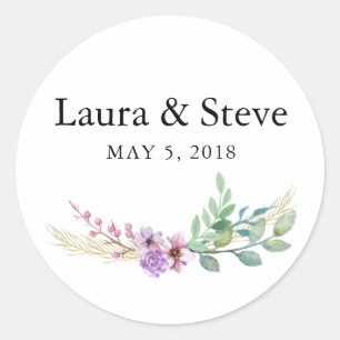 Romantic Wedding Flower Wedding Design Classic Round Sticker