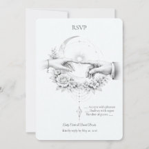 Romantic Wedding Hands Minimalist Design RSVP