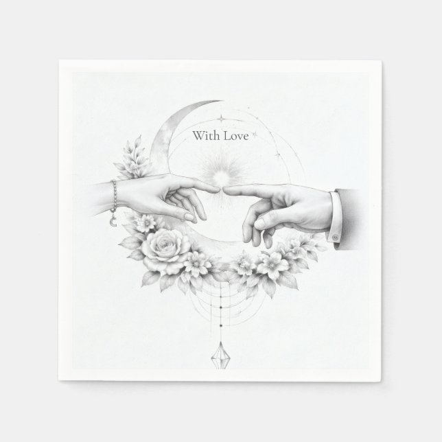 Romantic Wedding Hands Minimalist Napkin (Front)