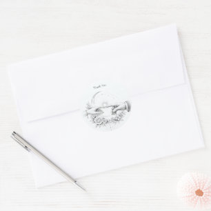 Romantic Wedding Hands Thank You  Classic Round Sticker