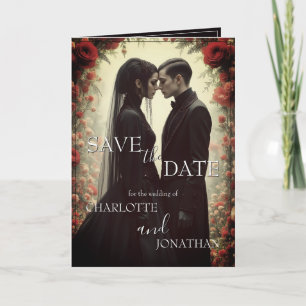 Romantic Wedding in Black Elegance Card