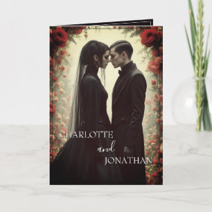 Romantic Wedding in Black Elegance Card