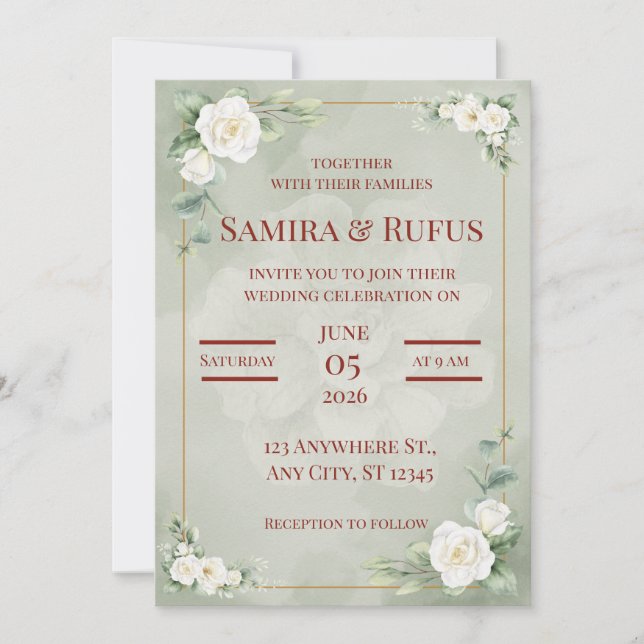 romantic wedding invitation (Front)