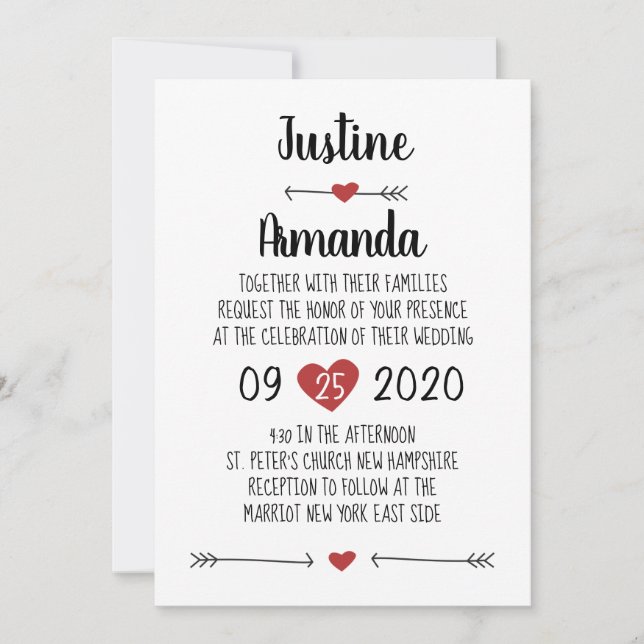 ROMANTIC WEDDING INVITATION CARD (Front)