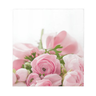 Romantic Wedding Love Soft Pink Flower Bouquet Notepad