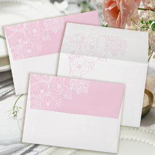 Romantic Wedding Peonies Delicate Blush Pink Envelope