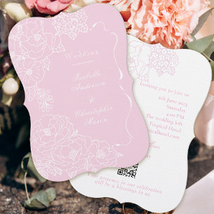 Romantic Wedding Peonies Delicate Blush Pink Invitation