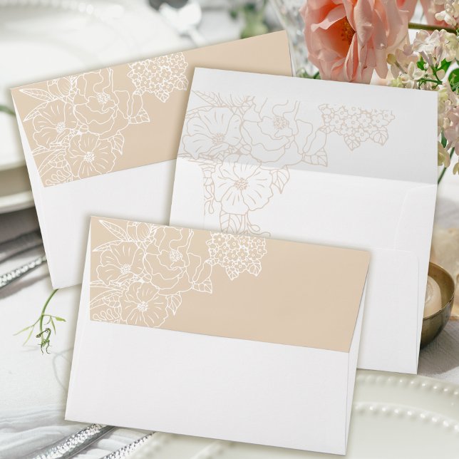 Romantic Wedding Peonies Delicate Ivory  Envelope (Creator Uploaded)