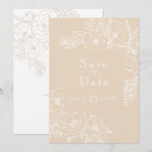 Romantic Wedding Peonies Delicate Ivory White Save The Date