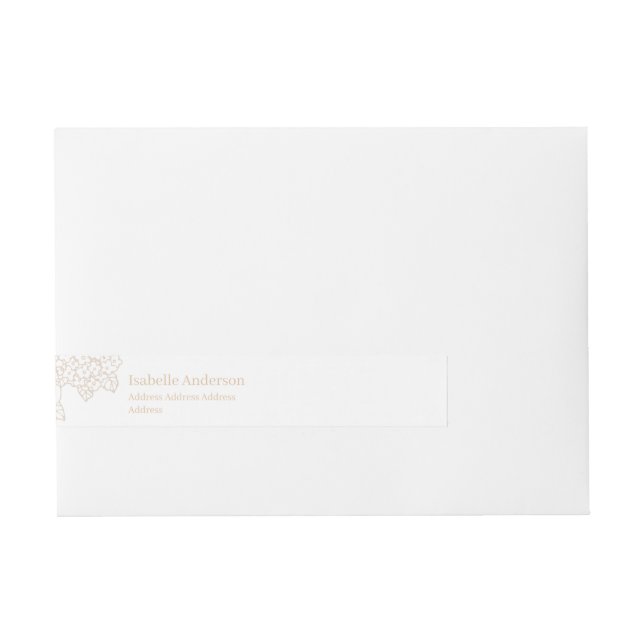 Romantic Wedding Peonies Delicate Ivory  Wraparound Address Label (Front)