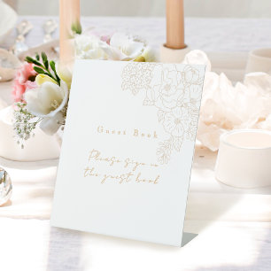 Romantic Wedding Peonies White Guest Book Sign