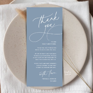 Romantic Wedding Place Setting Thank You Card