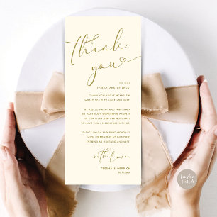 Romantic Wedding Place Setting Thank You Card